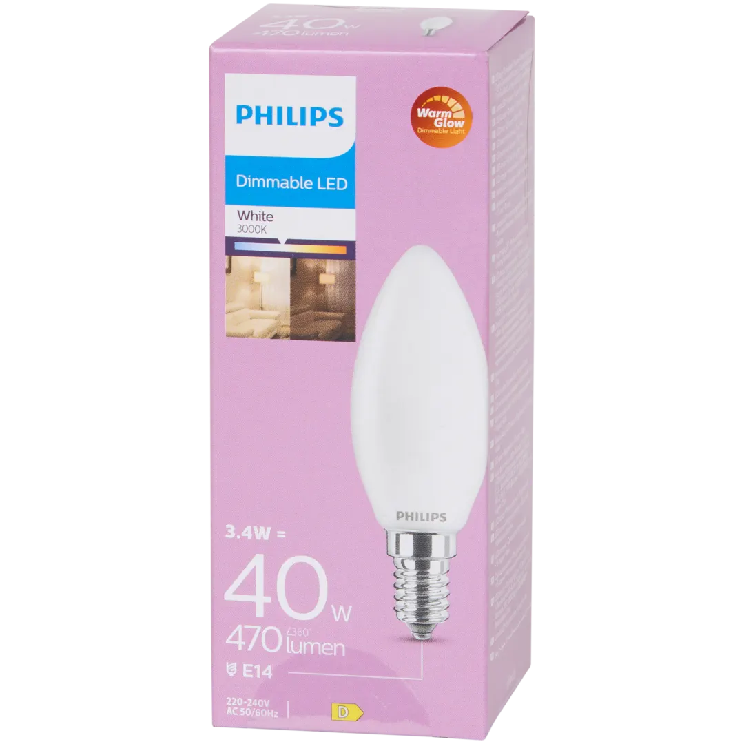 Ampoule LED Philips blanc chaud 3000 K – 470 lm – Gradable
