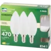 Ampoules LED LSC E14 bougie – Blanc chaud – 3 pièces (470 lm)