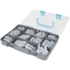 Assortiment de chevilles et vis avec boîte de rangement