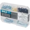 Assortiment de clous divers – 500 pièces avec boîte de rangement