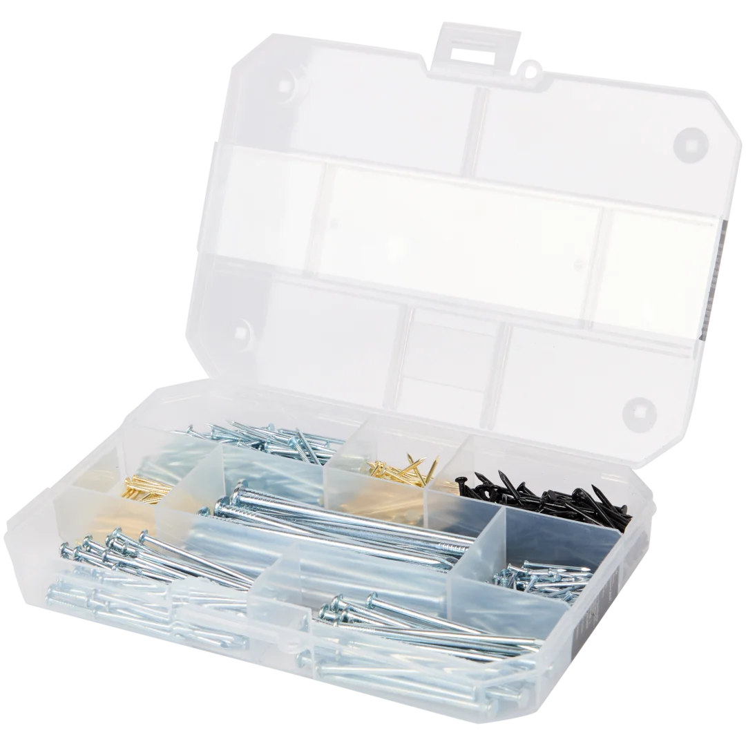 Assortiment de clous divers – 500 pièces avec boîte de rangement – Image 2