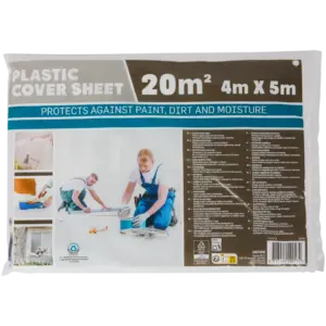Bâche de protection plastique transparente 20 m² – résistante à la déchirure