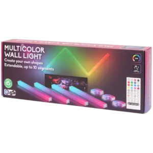 Barre lumineuse murale multicolore LED (7 pièces) avec télécommande