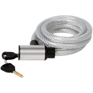 Câble antivol Walfort 180 cm avec cadenas 12 mm (2 clés) – Gris/Rouge/Noir