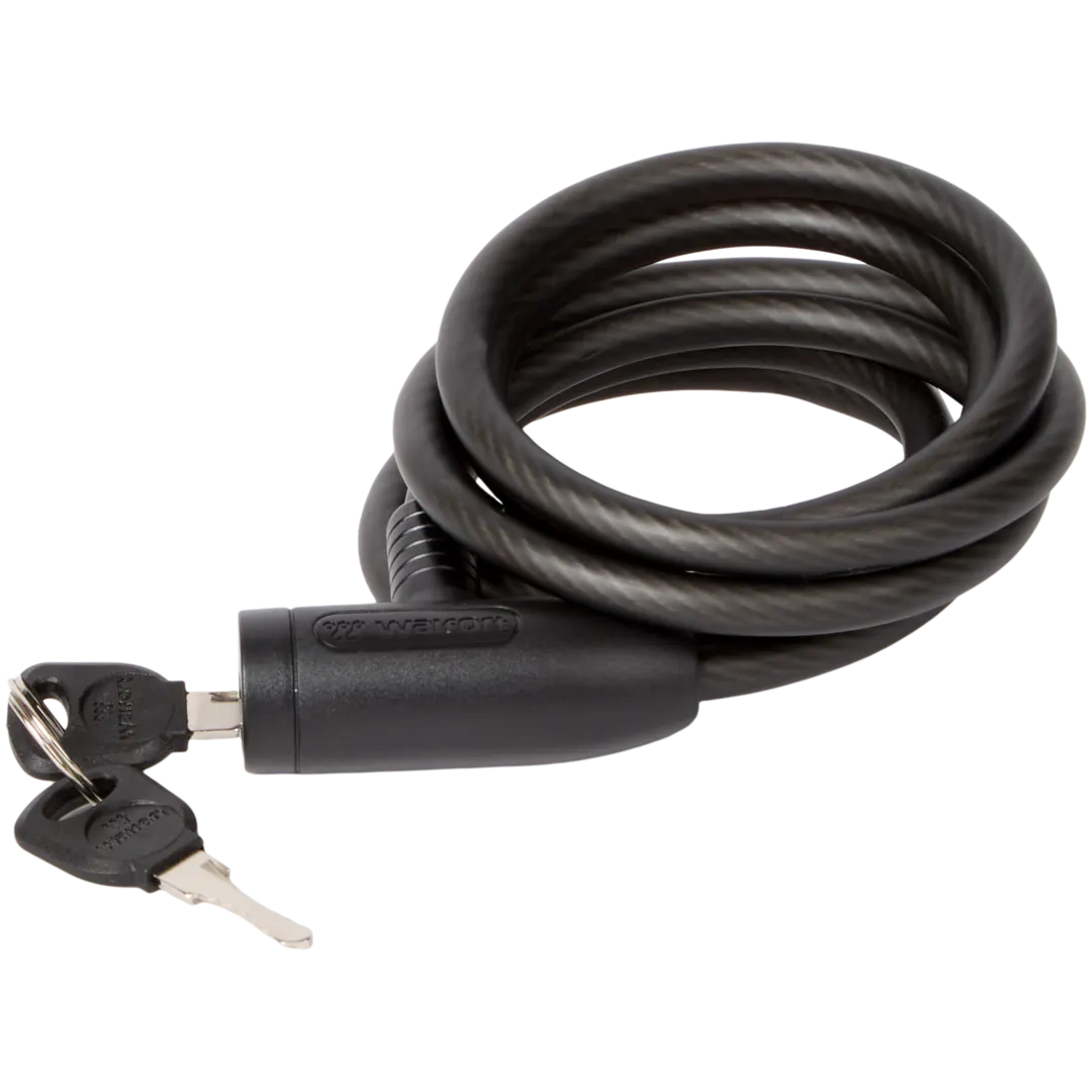 Câble antivol Walfort acier noir 8 mm avec 2 clés (vélo)