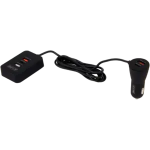 Chargeur allume-cigare Re-load avec hub 5 ports (3 USB-A + 2 USB-C) – câble 1,5 m – 52 W