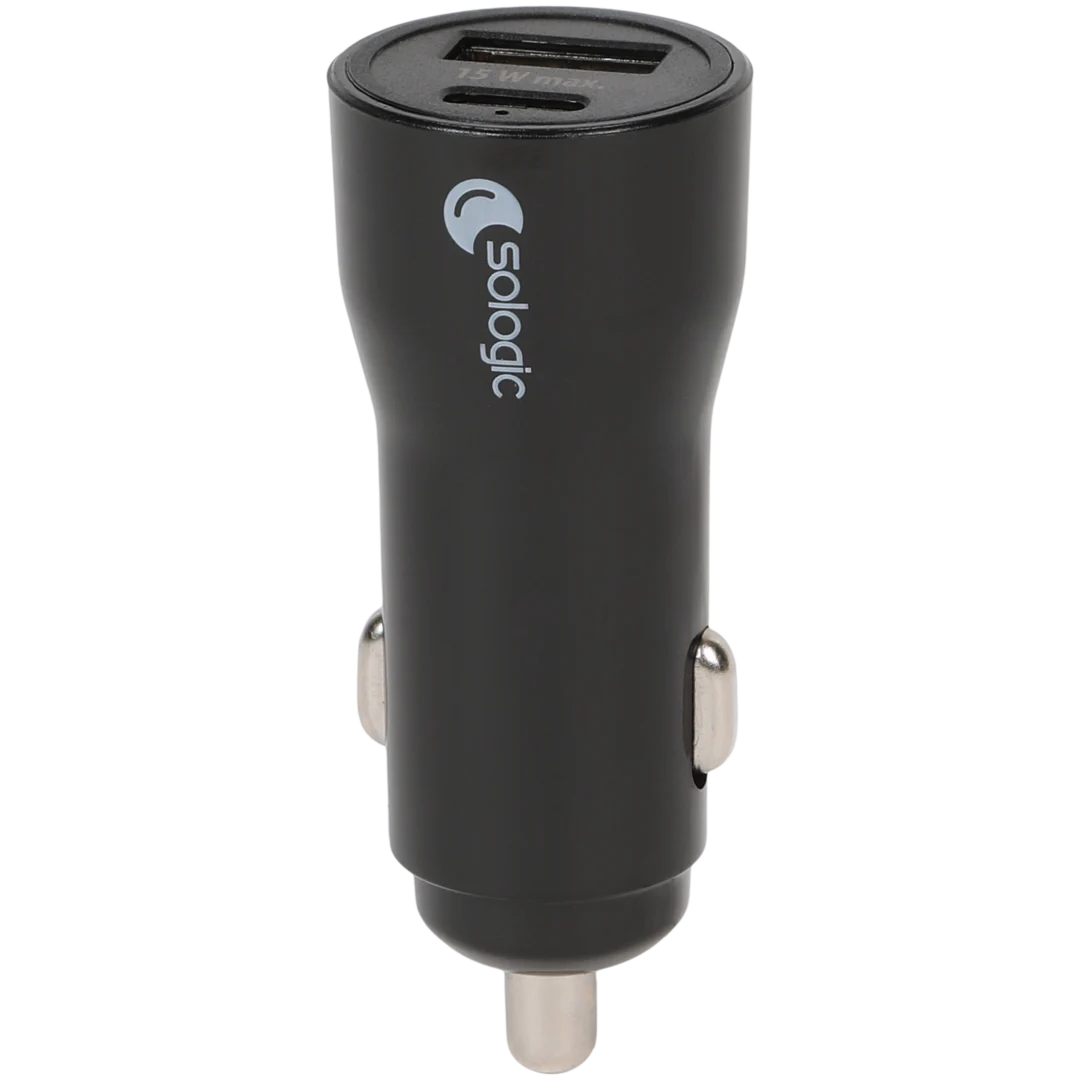 Chargeur allume-cigare voiture Sologic 2 ports USB-A & USB-C – 15 W