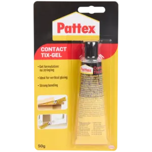 Colle de contact Pattex Tix-Gel 50 g – gel anti-coulure pour collage vertical