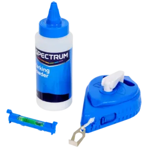 Cordeau traceur Spectrum 30 m avec poudre bleue + niveau (3 pièces)