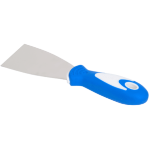 Couteau à enduire Spectrum en acier inoxydable – poignée caoutchouc bleue