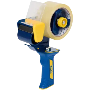 Dévidoir de ruban adhésif TCX avec ruban transparent low-noise – Bleu