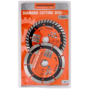 Lot de 2 disques diamant Werckmann 125 mm – 1 turbo + 1 segmenté