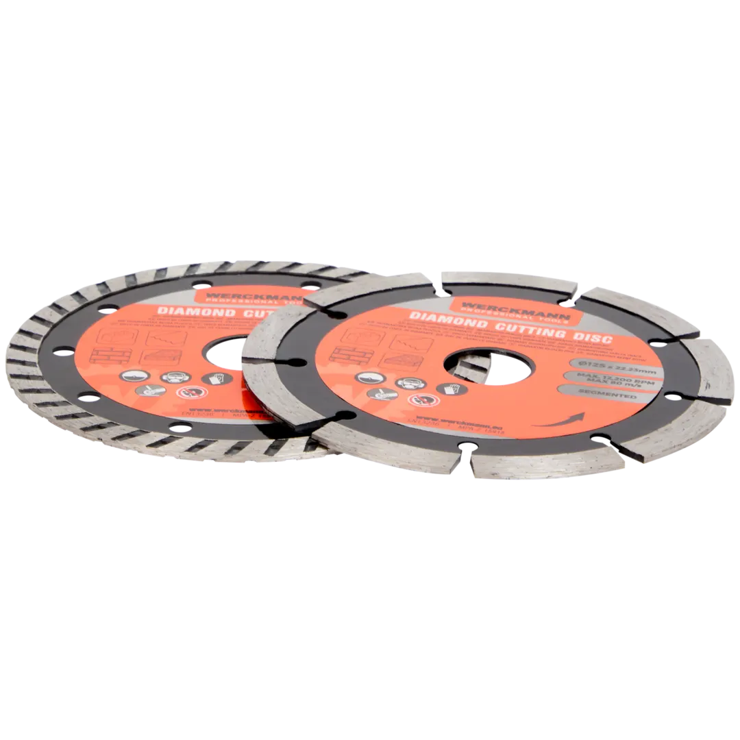 Lot de 2 disques diamant Werckmann 125 mm – 1 turbo + 1 segmenté – Image 2