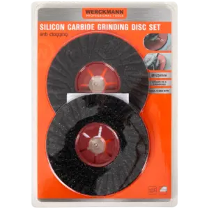 Disques à meuler en carbure de silicium Werckmann Ø 125 mm (grains 36 & 60) – lot de 2