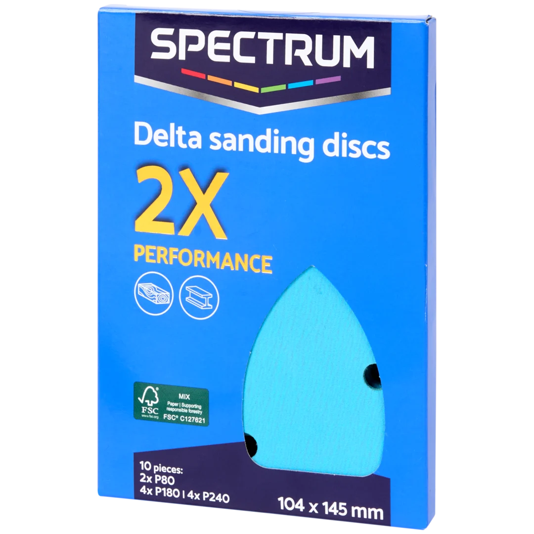 Disques de ponçage Spectrum – 10 pièces (P80/P180/P240) auto-agrippants, perforés