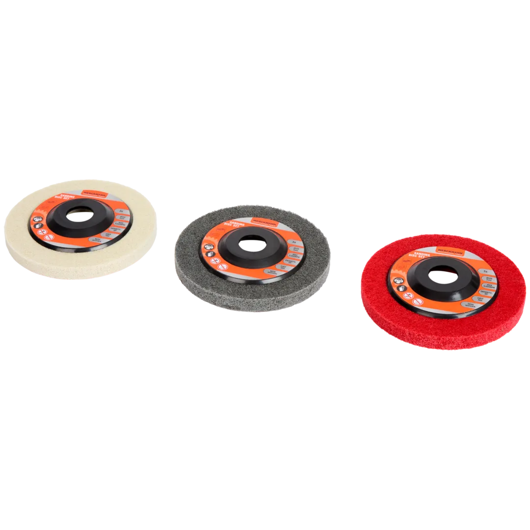 Disques de ponçage non-tissés Werckmann Ø 125 mm – Grain 180 (lot de 3)