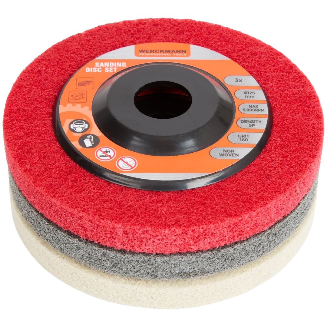 Disques de ponçage non-tissés Werckmann Ø 125 mm – Grain 180 (lot de 3) – Image 2