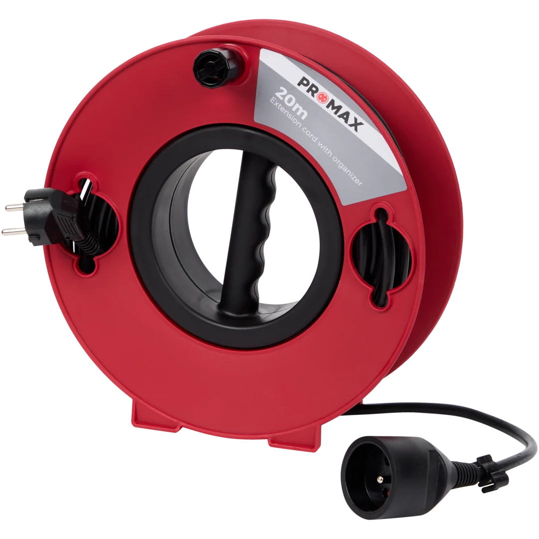 Enrouleur de câble Pro-max 20 m – 3680 W, 250 V, noir