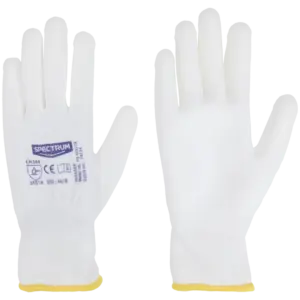 Gants de peinture Spectrum sans coutures – revêtement PU, blancs (taille M)