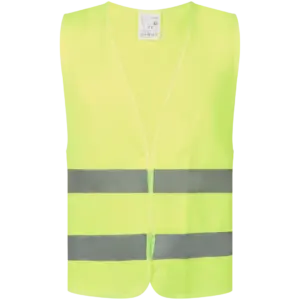 Gilet de sécurité réfléchissant fluorescent adulte – jaune