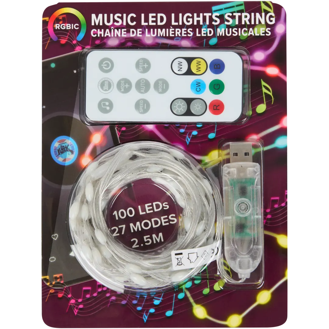 Guirlande lumineuse LED musicale USB-A Eurodomest – multicolore