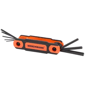 Jeu de clés Allen ou Torx pliable Werckmann en acier Cr-V (support inclus)