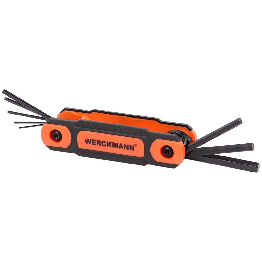 Jeu de clés Allen ou Torx pliable Werckmann en acier Cr-V (support inclus)