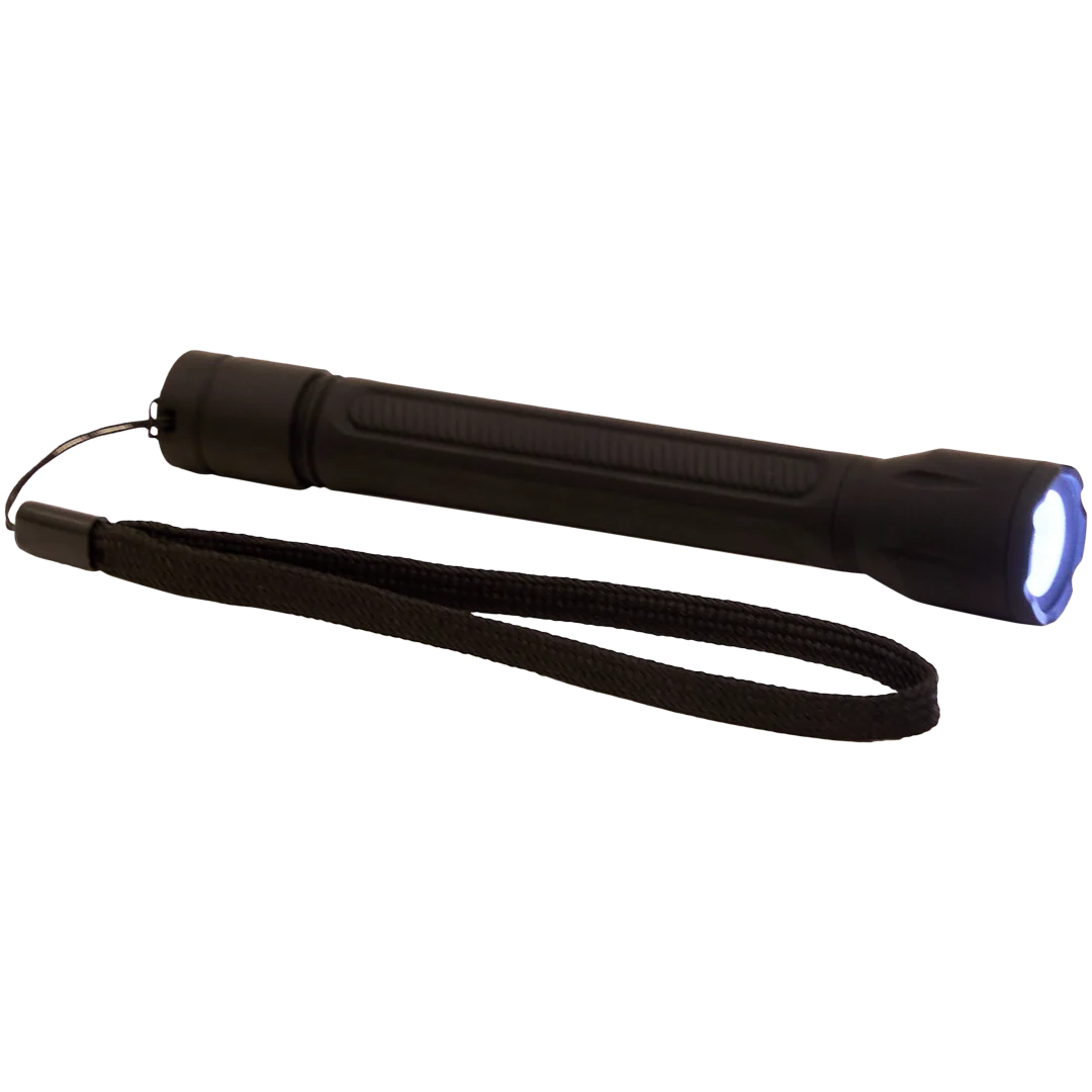 Lampe de poche LED 60 lumens – noire, poignée caoutchouc, 2 piles AAA – Image 2