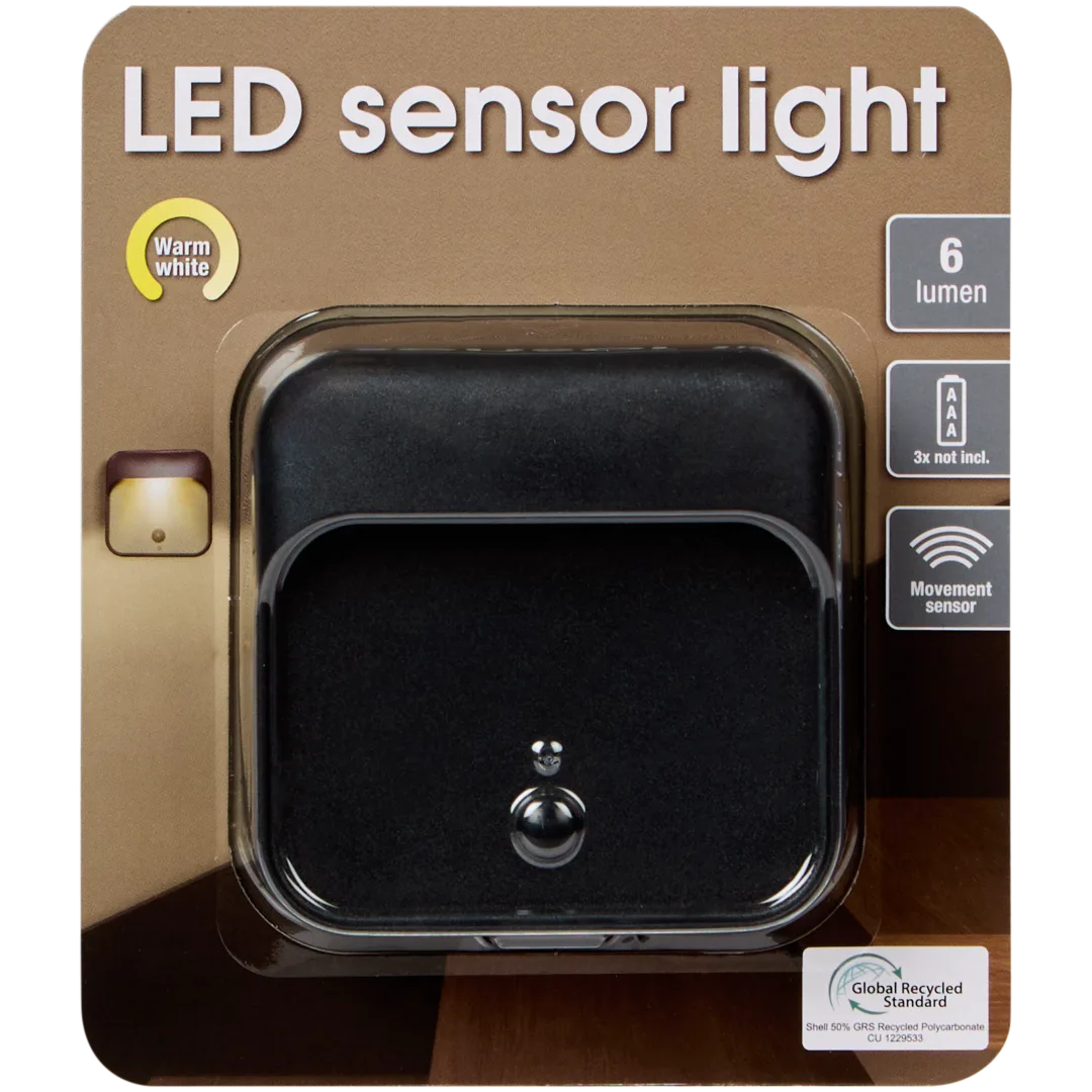 Lampe LED à détecteur de mouvement – Blanc chaud (6 lm), portée 3 à 5 m