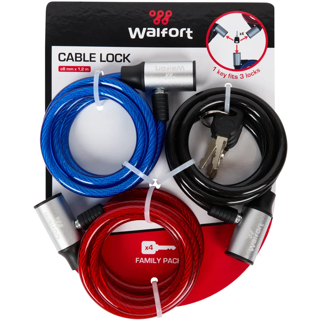 Lot de 3 antivols pour vélo Walfort – 1 clé pour 3 cadenas – Image 2