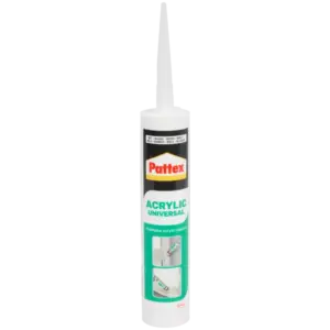 Mastic acrylique universel Pattex blanc 300 ml – Réchampissable, intérieur/extérieur