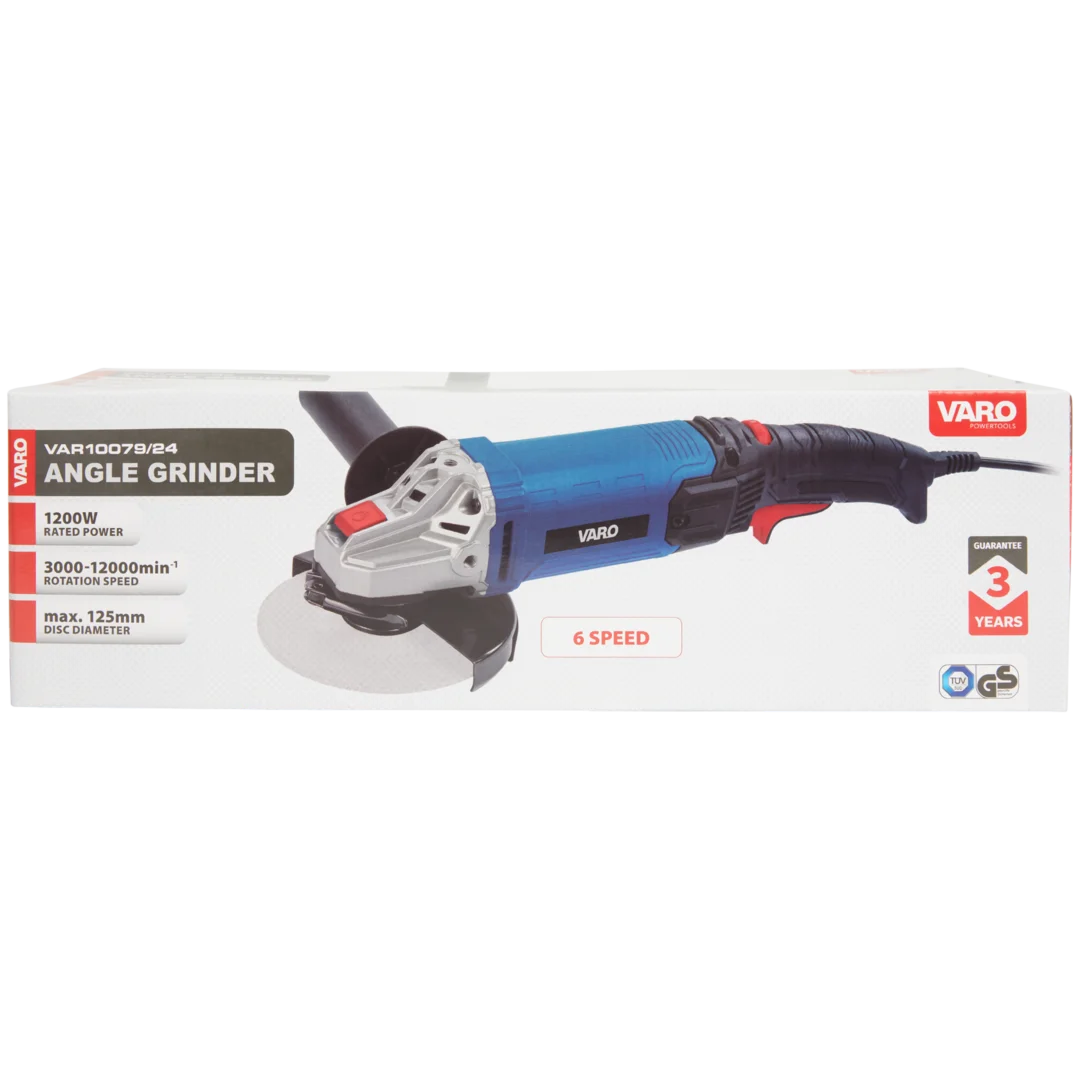 Meuleuse d’angle Varo 1200 W Ø 125 mm – vitesse réglable 3 000 à 12 000 tr/min – Image 3