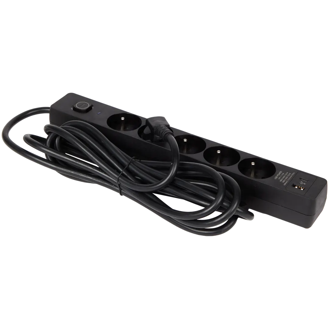 Multiprise Emos Legrand avec interrupteur et ports USB – câble 3 m