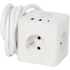 Multiprise Pro-max cubique 2 prises (Noir ou Blanc) – compacte et pratique avec ports USB