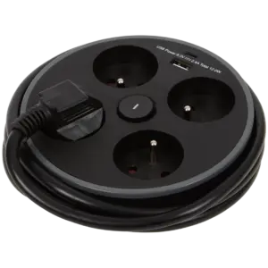 Multiprise ronde Pro-max 4 prises avec USB-A & USB-C et interrupteur