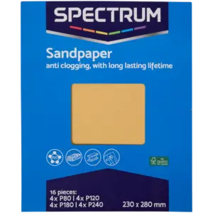 Papier de verre Spectrum multi-grains pour ponçage du bois