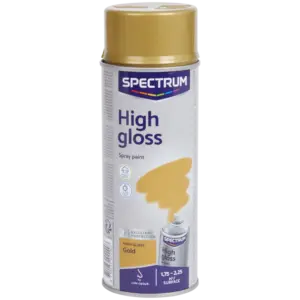 Peinture en aérosol acrylique haute brillance Spectrum Or (400 ml)
