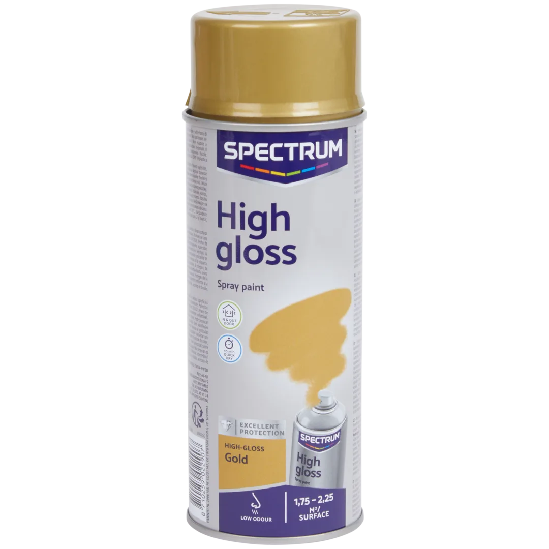 Peinture en aérosol acrylique haute brillance Spectrum Or (400 ml)