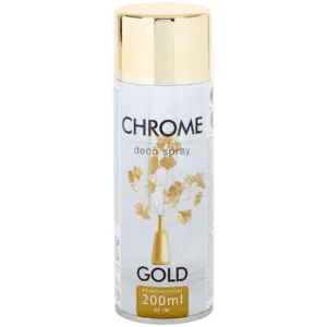 Peinture en aérosol effet chromé doré – intérieur, multi-supports, séchage 24 h