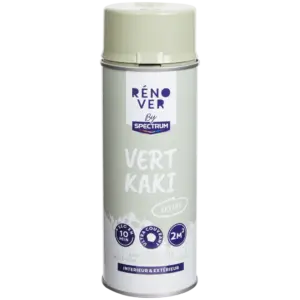 Peinture en aérosol satinée Spectrum Rénover Kaki – 400 ml