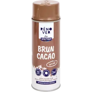Peinture en aérosol Spectrum Rénover Brun Cacao Satiné – multi-supports 2 m²