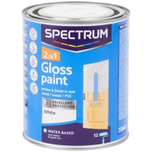 Peinture haute brillance 2-en-1 Spectrum Blanc 750 ml – apprêt + finition