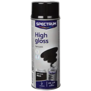 Peinture noire en aérosol haute brillance Spectrum – 400 ml