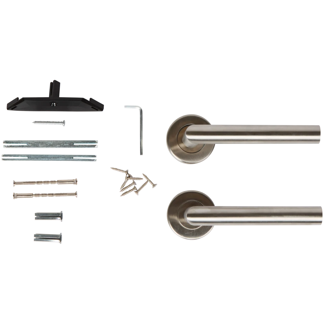 Poignées de porte modernes en acier inoxydable – 2 pièces, coloris silver – Image 2