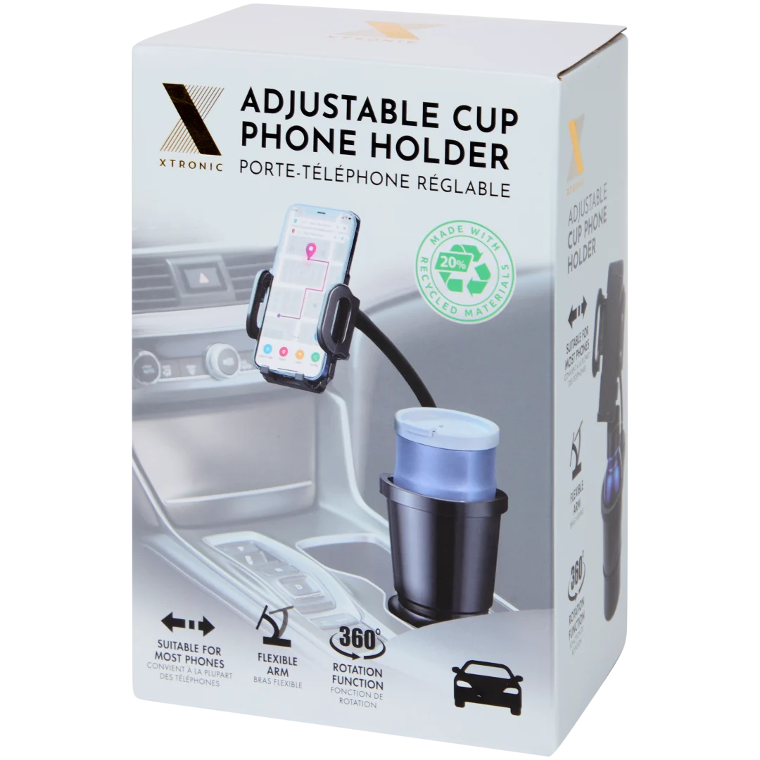 Porte-gobelet avec support pour téléphone Xtronic – support voiture rotatif 360° – Image 2