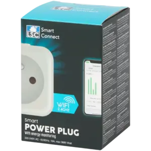 Prise connectée Wi‑Fi 2,4 GHz avec suivi de consommation – LSC Smart Connect