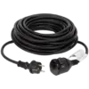 Rallonge extérieure Pro-max IP44 – 15 m, 1 prise, noir