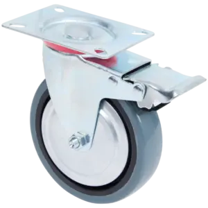 Roue pivotante avec frein XL – 80 kg (silver, fer)
