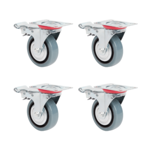 Lot de 4 roulettes pivotantes avec frein 75 mm – charge max. 50 kg