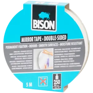 Ruban adhésif double-face Bison spécial miroirs – blanc